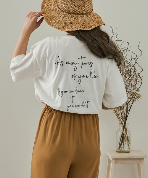 Ambre Neige(アンブルネージュ)の「アソートプリントTシャツ/【WEB/EC限定商品】(Tシャツ/カットソー・レディース・ホワイト/モカ・FREE)」の5枚目の写真