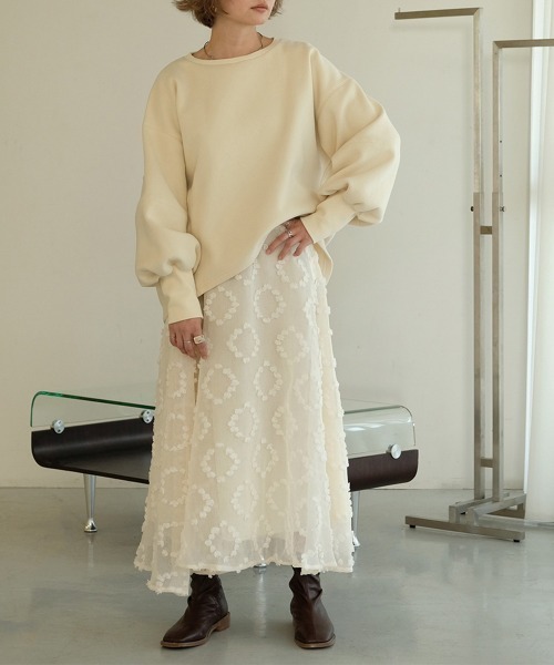 Bab（バブ）の「【WEB限定】モチーフフレアスカート（スカート・レディース・ブラック/ベージュ・M）」の14枚目の写真