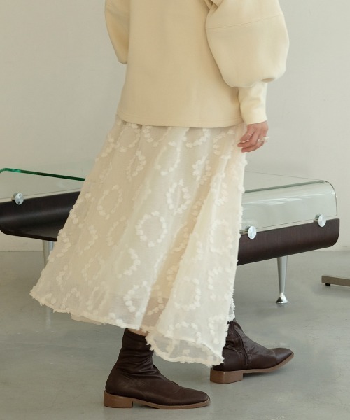 Bab（バブ）の「【WEB限定】モチーフフレアスカート（スカート・レディース・ブラック/ベージュ・M）」の16枚目の写真