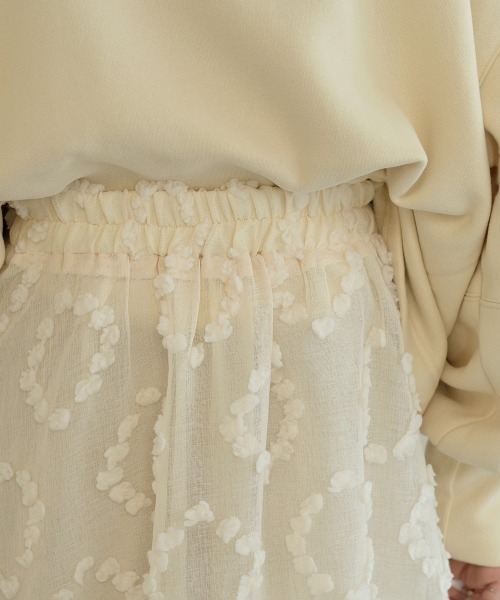 Bab（バブ）の「【WEB限定】モチーフフレアスカート（スカート・レディース・ブラック/ベージュ・M）」の3枚目の写真