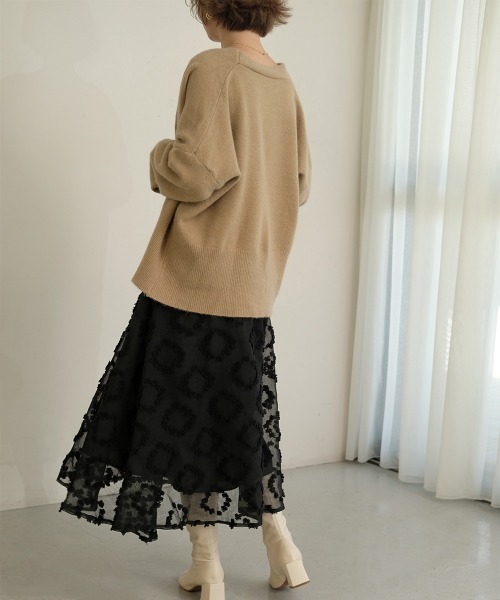 Bab（バブ）の「【WEB限定】モチーフフレアスカート（スカート・レディース・ブラック/ベージュ・M）」の19枚目の写真