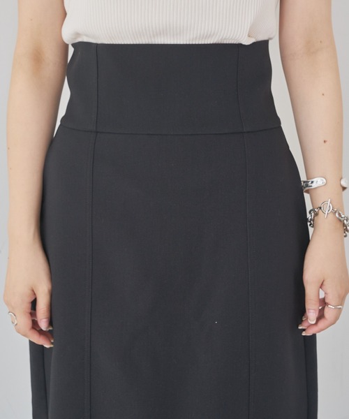 セール】【新色追加】ハイウエストカットロングスカート