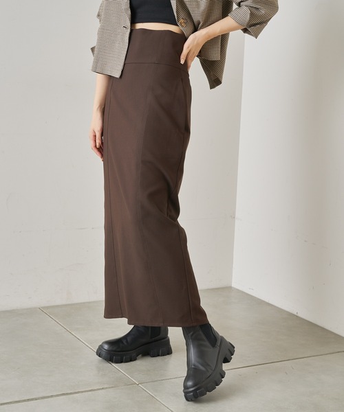 Chico（チコ）の「【新色追加】ハイウエストカットロングスカート（スカート・レディース・ベージュ/ブラウン/ブラック/オレンジ・FREE）」の7枚目の写真