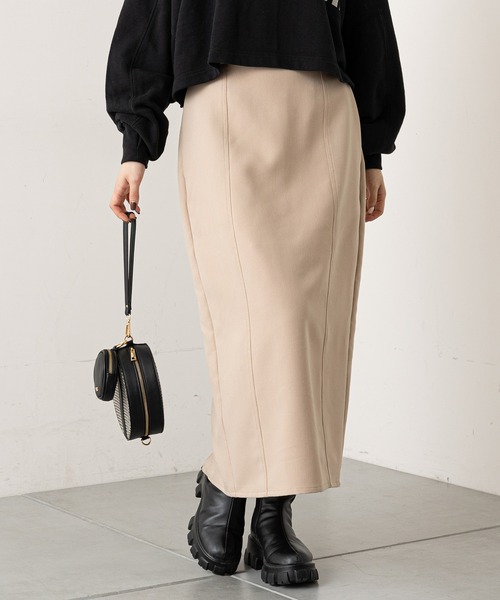 Chico（チコ）の「【新色追加】ハイウエストカットロングスカート（スカート・レディース・ベージュ/ブラウン/ブラック/オレンジ・FREE）」の19枚目の写真