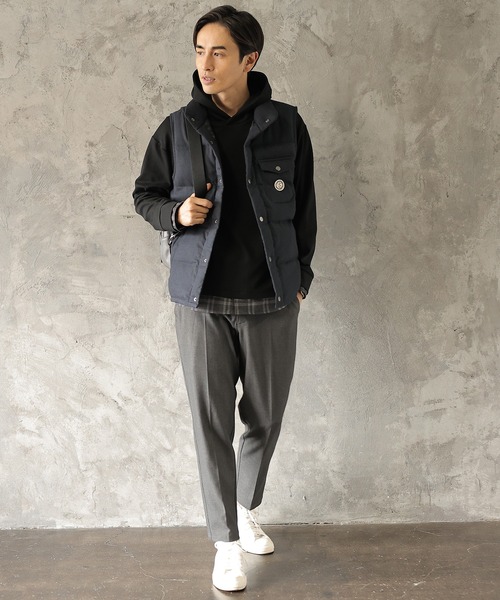 UNION STATION（ユニオンステーション）の「ホームスパンストレッチ中綿ベスト（ダウンベスト・メンズ・グレー/ネイビー・M/LL/L）」の17枚目の写真