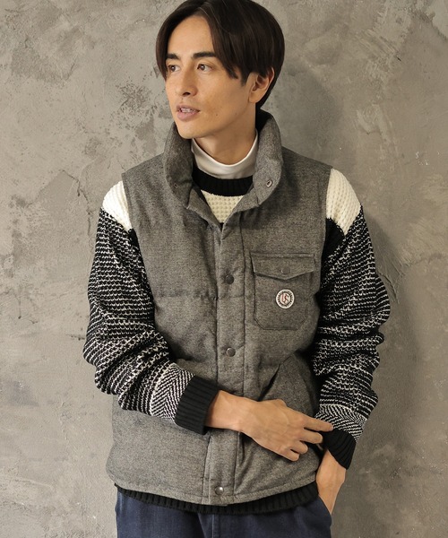 UNION STATION（ユニオンステーション）の「ホームスパンストレッチ中綿ベスト（ダウンベスト・メンズ・グレー/ネイビー・M/LL/L）」の13枚目の写真