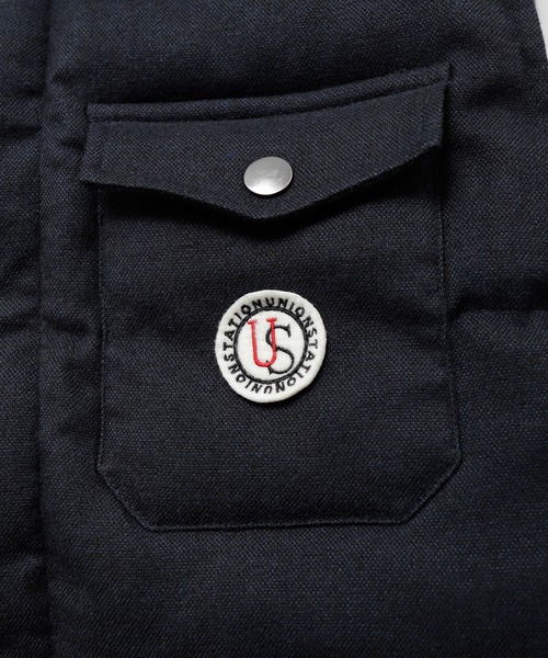 UNION STATION（ユニオンステーション）の「ホームスパンストレッチ中綿ベスト（ダウンベスト・メンズ・グレー/ネイビー・M/LL/L）」の9枚目の写真