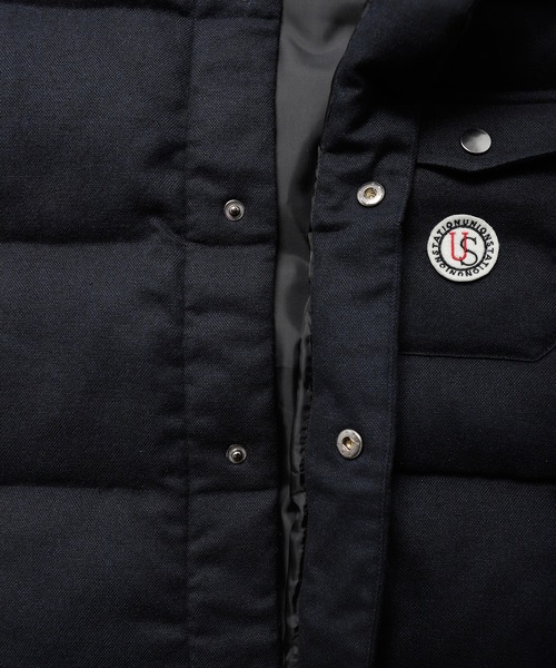 UNION STATION（ユニオンステーション）の「ホームスパンストレッチ中綿ベスト（ダウンベスト・メンズ・グレー/ネイビー・M/LL/L）」の20枚目の写真