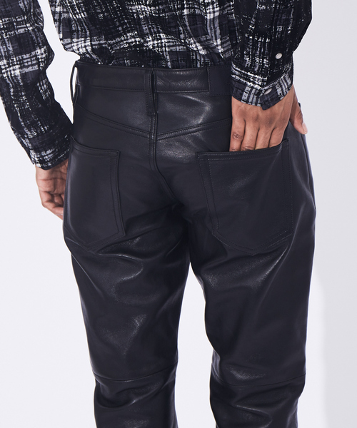 ゴートレザー ストレッチ スキニーパンツ（その他パンツ）｜5351