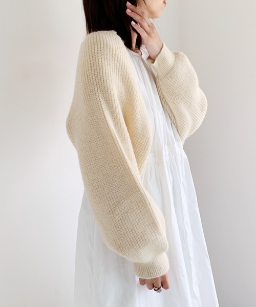 at12:03(アットイチニーゼロサン)の「ボレロニットカーデ(カーディガン/ボレロ・レディース・ブラック/グレー/アイボリー・FREE)」の18枚目の写真