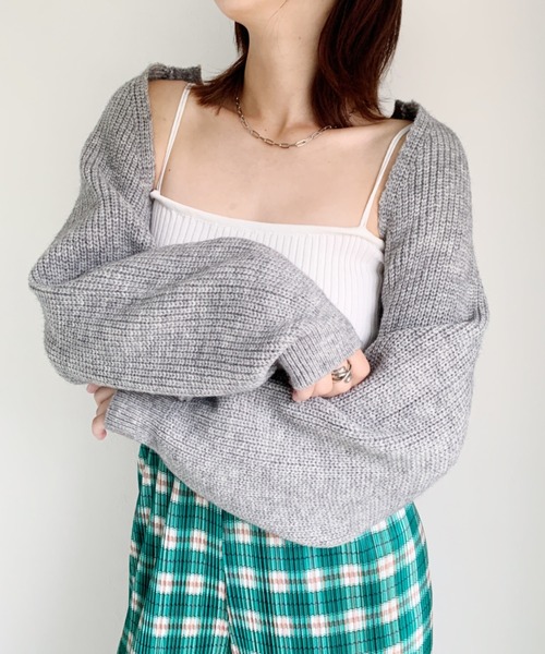 at12:03(アットイチニーゼロサン)の「ボレロニットカーデ(カーディガン/ボレロ・レディース・ブラック/グレー/アイボリー・FREE)」の20枚目の写真