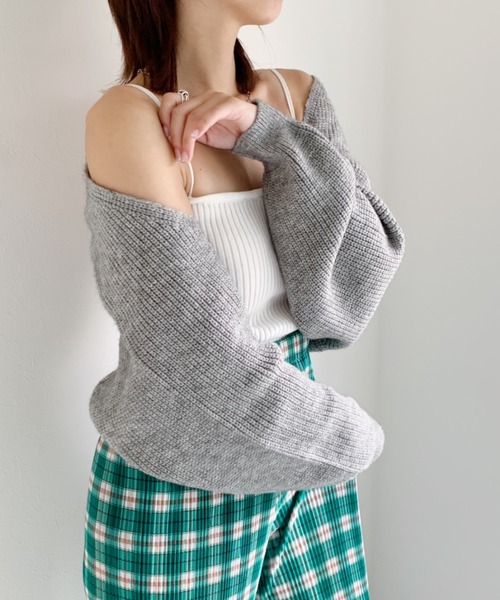 at12:03(アットイチニーゼロサン)の「ボレロニットカーデ(カーディガン/ボレロ・レディース・ブラック/グレー/アイボリー・FREE)」の11枚目の写真