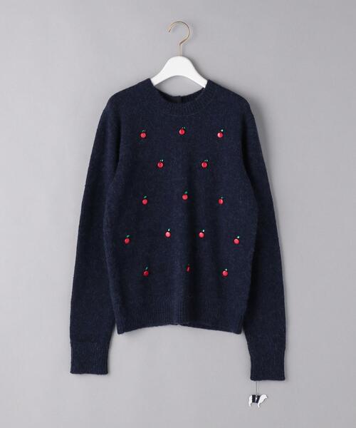 MUVEIL（ミュベール）の「＜MUVEIL（ミュベール）＞APPLE ニット ■■■（ニット/セーター・レディース・ネイビー/グレー・36）」の2枚目の写真