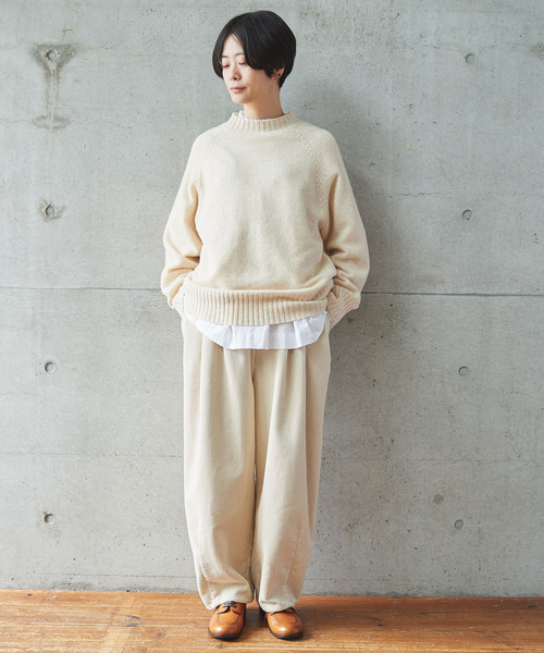 aimer le mieux（エメルミュー）の「aimer ラムナイロン撚杢 スタンドプルオーバー（ニット/セーター・レディース・オフホワイト/イエロー/グリーン/ピンク/パープル/レッド/ネイビー・FREE）」の14枚目の写真