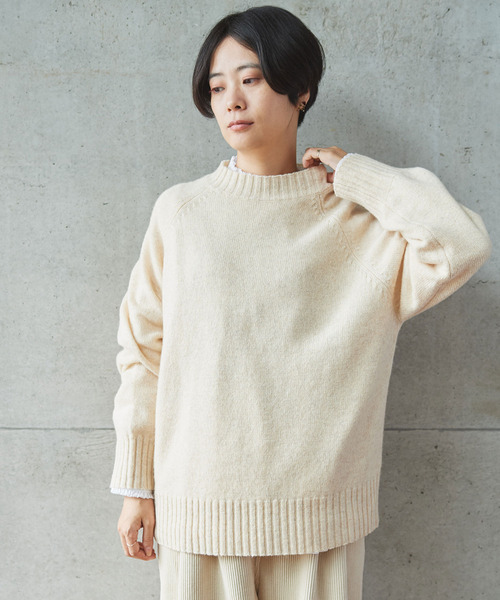 aimer le mieux（エメルミュー）の「aimer ラムナイロン撚杢 スタンドプルオーバー（ニット/セーター・レディース・オフホワイト/イエロー/グリーン/ピンク/パープル/レッド/ネイビー・FREE）」の13枚目の写真