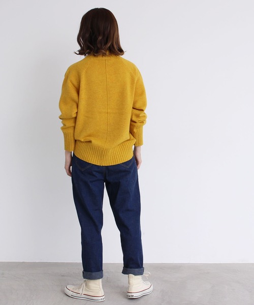 aimer le mieux（エメルミュー）の「aimer ラムナイロン撚杢 スタンドプルオーバー（ニット/セーター・レディース・オフホワイト/イエロー/グリーン/ピンク/パープル/レッド/ネイビー・FREE）」の15枚目の写真