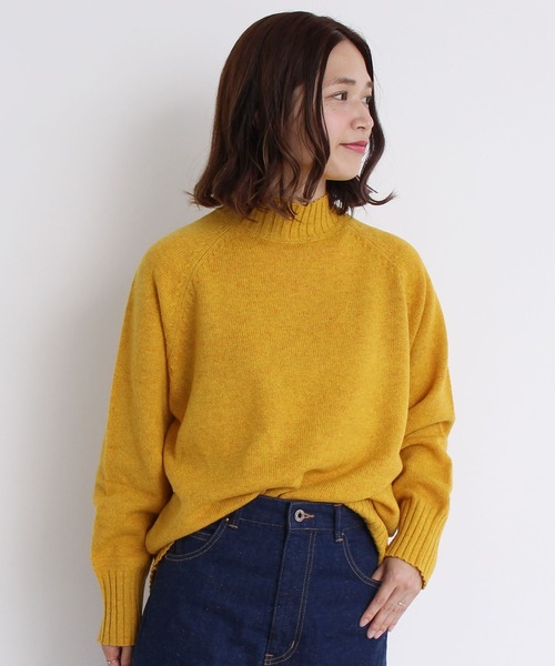 aimer le mieux（エメルミュー）の「aimer ラムナイロン撚杢 スタンドプルオーバー（ニット/セーター・レディース・オフホワイト/イエロー/グリーン/ピンク/パープル/レッド/ネイビー・FREE）」の10枚目の写真