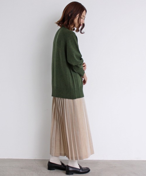 aimer le mieux（エメルミュー）の「aimer ラムナイロン撚杢 スタンドプルオーバー（ニット/セーター・レディース・オフホワイト/イエロー/グリーン/ピンク/パープル/レッド/ネイビー・FREE）」の16枚目の写真