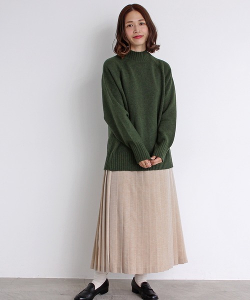 aimer le mieux（エメルミュー）の「aimer ラムナイロン撚杢 スタンドプルオーバー（ニット/セーター・レディース・オフホワイト/イエロー/グリーン/ピンク/パープル/レッド/ネイビー・FREE）」の11枚目の写真