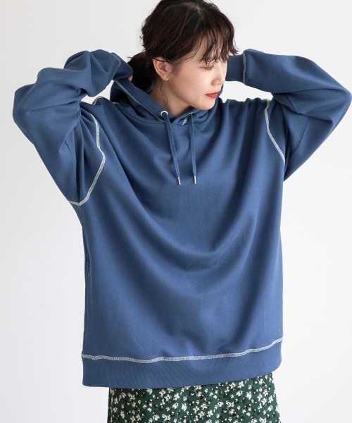 LOWRYS FARM（ローリーズファーム）の「USABIGウラケパーカー＊　219944（パーカー・メンズ・グリーン/グレー/ブルー/ブラック/イエロー・LARGE/MEDIUM）」の4枚目の写真