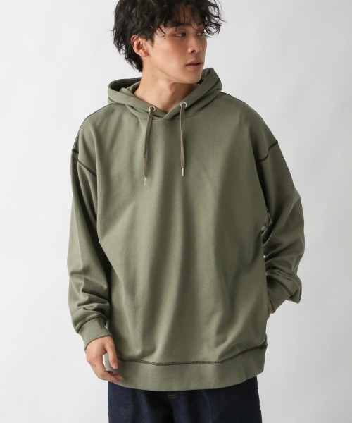 LOWRYS FARM（ローリーズファーム）の「USABIGウラケパーカー＊　219944（パーカー・メンズ・グリーン/グレー/ブルー/ブラック/イエロー・LARGE/MEDIUM）」の3枚目の写真