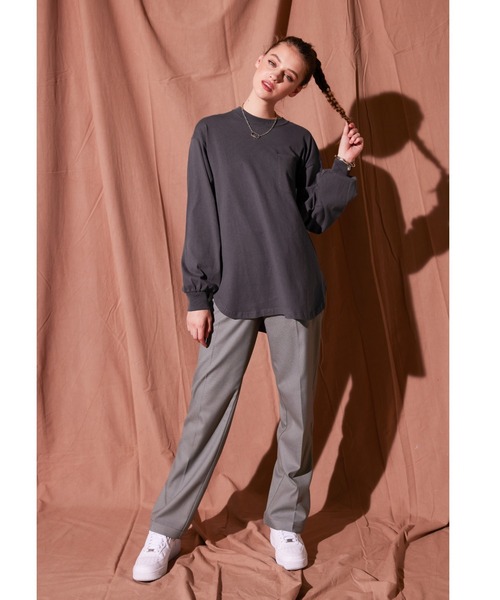 ALEXIA STAM(アリシアスタン)の「Round Hem Long Sleeve Tee/ラウンドヘムロングスリーブティー(Tシャツ/カットソー・レディース・ホワイト/チャコールグレー/ラベンダー・FREE)」の10枚目の写真
