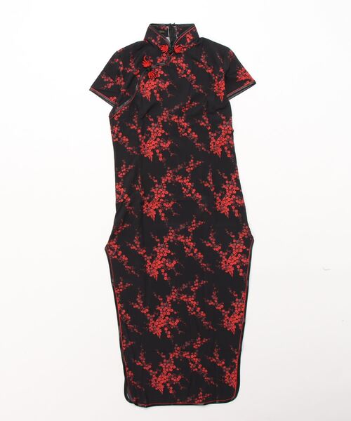 おしゃれスタ（オシャレスタ）の「チャイナドレス　ロング丈（コスチューム/パーティーグッズ・レディース・ゴールド/ブラック/ネイビー/ワイン/ピンク/レッド/ブラック系/サックスブルー/ブルー・M/XL/L）」の12枚目の写真