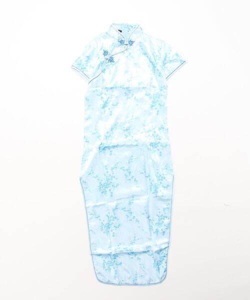 おしゃれスタ（オシャレスタ）の「チャイナドレス　ロング丈（コスチューム/パーティーグッズ・レディース・ゴールド/ブラック/ネイビー/ワイン/ピンク/レッド/ブラック系/サックスブルー/ブルー・M/XL/L）」の14枚目の写真