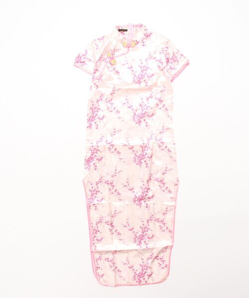 おしゃれスタ（オシャレスタ）の「チャイナドレス　ロング丈（コスチューム/パーティーグッズ・レディース・ゴールド/ブラック/ネイビー/ワイン/ピンク/レッド/ブラック系/サックスブルー/ブルー・M/XL/L）」の16枚目の写真