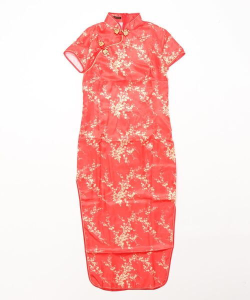 おしゃれスタ（オシャレスタ）の「チャイナドレス　ロング丈（コスチューム/パーティーグッズ・レディース・ゴールド/ブラック/ネイビー/ワイン/ピンク/レッド/ブラック系/サックスブルー/ブルー・M/XL/L）」の17枚目の写真