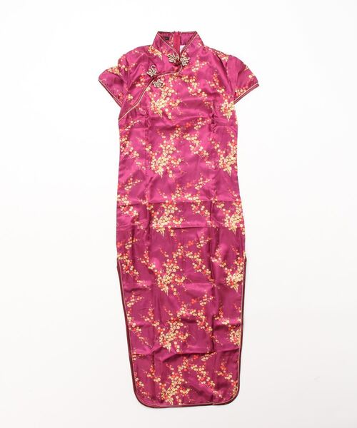 おしゃれスタ（オシャレスタ）の「チャイナドレス　ロング丈（コスチューム/パーティーグッズ・レディース・ゴールド/ブラック/ネイビー/ワイン/ピンク/レッド/ブラック系/サックスブルー/ブルー・M/XL/L）」の18枚目の写真