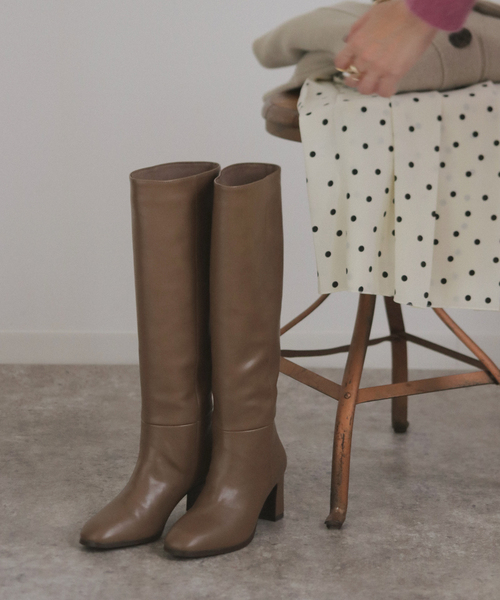 LE TALON（ルタロン）の「6cmスクエアロングブーツ◆（ブーツ・レディース・アイボリー/ウッド/ブラック系その他・MEDIUM/LARGE/SMALL/X-LARGE/X-SMALL）」の3枚目の写真