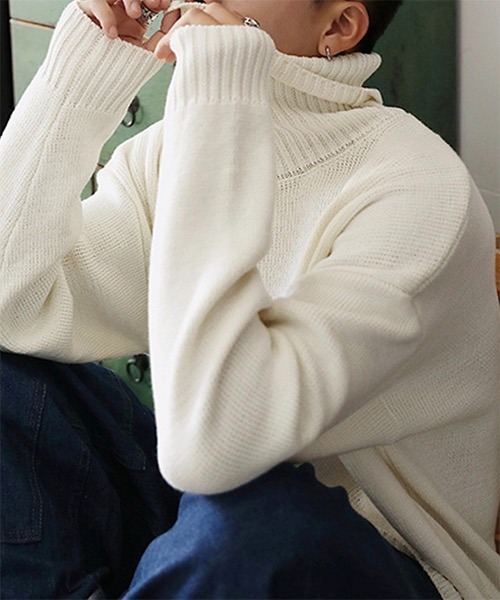 WESTBOY（ウエストボーイ）の「【WB ORIGINALS】Color Turtle Neck Knit Sweater WO21W3TP13（ニット/セーター・メンズ・ホワイト/ブラック/グレー/ブルー/グリーン・M/L/XL）」の18枚目の写真