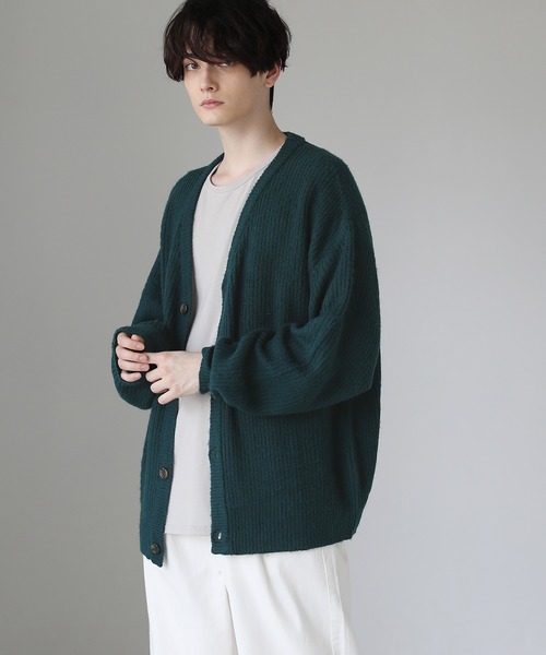 ルーズシルエットモヘアライクビッグカーディガン ルーズカーディガン