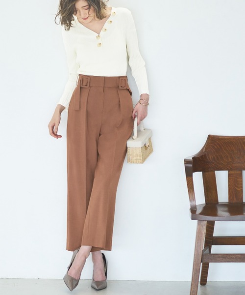RUIRUE BOUTIQUE（ルイルエブティック）の「洗えるシークレットゴム　ストレート美脚パンツ（その他パンツ・レディース・サーモンピンク/テラコッタ/オフホワイト/ライトカーキ/ネイビー/ブラック/ブルー・3L/4L/L/LL/M/S/5L）」の18枚目の写真