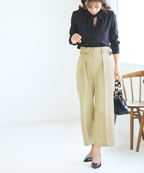 RUIRUE BOUTIQUE（ルイルエブティック）の「洗えるシークレットゴム　ストレート美脚パンツ（その他パンツ・レディース・サーモンピンク/テラコッタ/オフホワイト/ライトカーキ/ネイビー/ブラック/ブルー・3L/4L/L/LL/M/S/5L）」の11枚目の写真