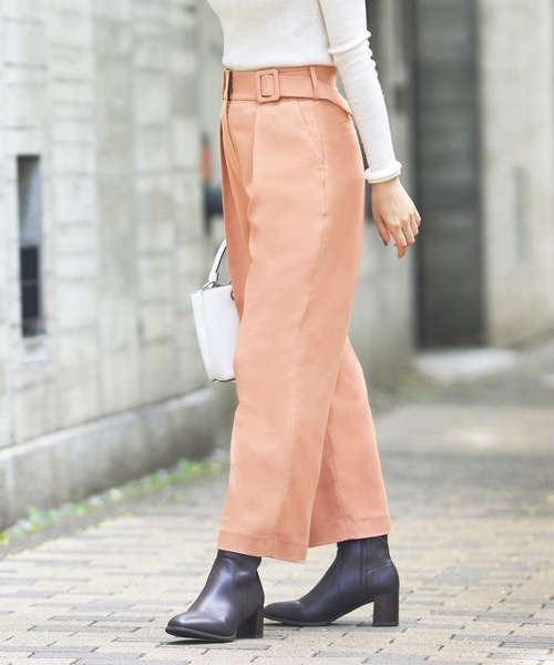 RUIRUE BOUTIQUE（ルイルエブティック）の「洗えるシークレットゴム　ストレート美脚パンツ（その他パンツ・レディース・サーモンピンク/テラコッタ/オフホワイト/ライトカーキ/ネイビー/ブラック/ブルー・3L/4L/L/LL/M/S/5L）」の15枚目の写真