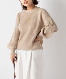◇【WEB限定】【TORRAZZO DONNA/ トラッゾドンナ】バルーン袖リブニット
