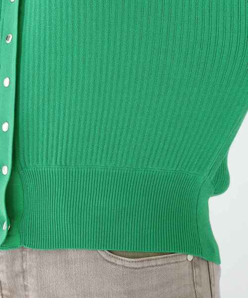 OPAQUE.CLIP(オペークドットクリップ)の「◆ランダムリブ スナップカーディガン(カーディガン/ボレロ・レディース・ブラック/グリーン/マスタード・38/40)」の11枚目の写真