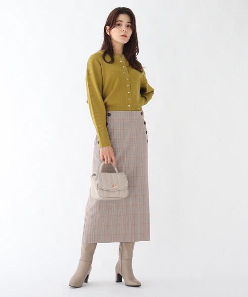 OPAQUE.CLIP(オペークドットクリップ)の「◆ランダムリブ スナップカーディガン(カーディガン/ボレロ・レディース・ブラック/グリーン/マスタード・38/40)」の5枚目の写真