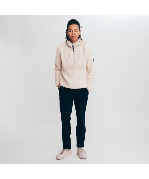 AIGLE（エーグル）の「ボアフリース アノラックパーカ（スウェット・メンズ・アイボリー/ダークネイビー・LL/M/L）」の15枚目の写真