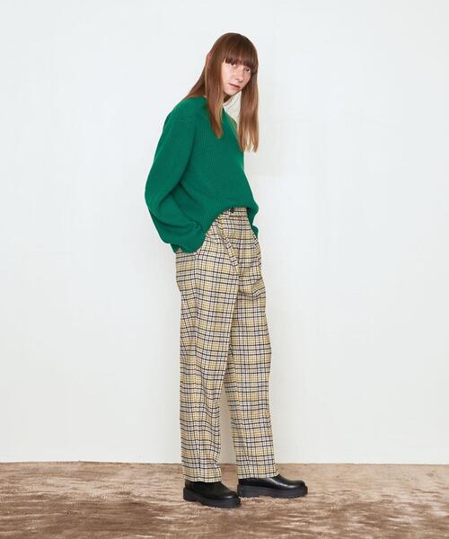 AEWEN MATOPH（イウエン マトフ）の「＜AEWEN MATOPH（イウエン マトフ）＞ハウンドトゥース チェック タックパンツ◆（その他パンツ・レディース・ブラック/ベージュ・38/36）」の6枚目の写真