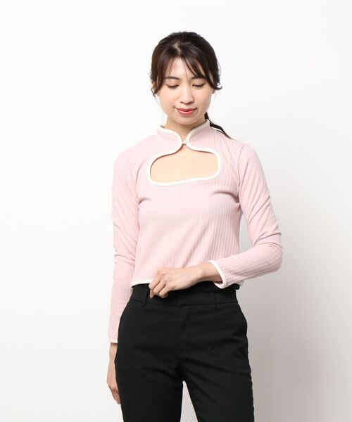 lilLilly(リルリリー)の「チャイナリブトップス(ニット/セーター・レディース・ホワイト/ブラック/ピンク/ブルー・FREE)」の18枚目の写真