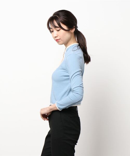 lilLilly(リルリリー)の「チャイナリブトップス(ニット/セーター・レディース・ホワイト/ブラック/ピンク/ブルー・FREE)」の21枚目の写真