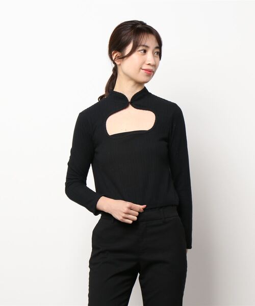 lilLilly(リルリリー)の「チャイナリブトップス(ニット/セーター・レディース・ホワイト/ブラック/ピンク/ブルー・FREE)」の19枚目の写真