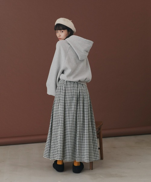 MERLOT（メルロー）の「ボリューム袖裏起毛パーカー（パーカー・レディース・ナチュラル/ブラウン/グレー/ダークグリーン・FREE）」の7枚目の写真