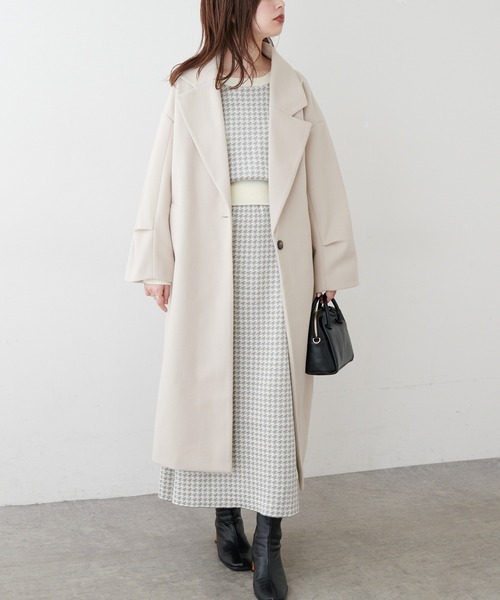 TO BE CHIC 桜色がきれいなタフタスカートと春に最適ニットのセット　44 TO BE CHIC 桜色がきれいなタフタスカートと春に最適ニットの