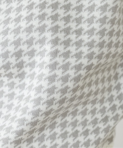 natural couture（ナチュラルクチュール）の「千鳥格子ダブルジャガードニット（ニット/セーター・レディース・ネイビー/ブラウン/グレー・FREE）」の4枚目の写真