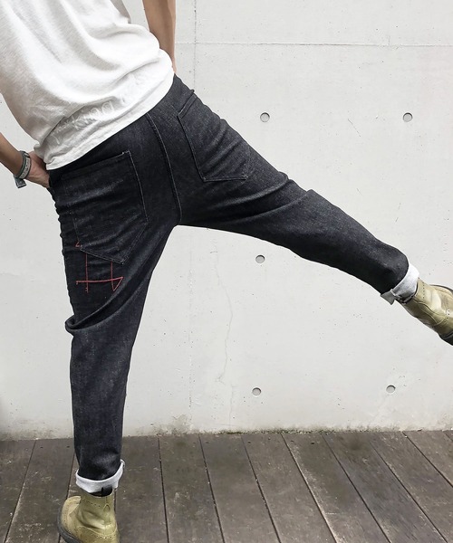 BURNOUT（バーンアウト）の「【BURNOUT】ツイストst.デニムパンツ（デニムパンツ・メンズ・ブラック/インディゴブルー・M/L）」の11枚目の写真