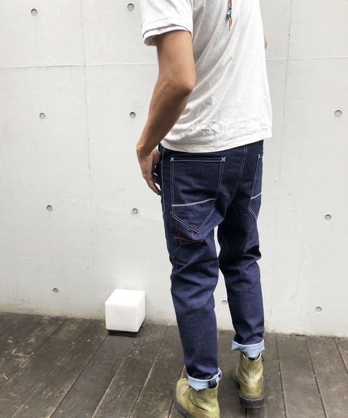 BURNOUT（バーンアウト）の「【BURNOUT】ツイストst.デニムパンツ（デニムパンツ・メンズ・ブラック/インディゴブルー・M/L）」の4枚目の写真